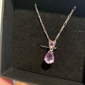 Natural amethyst gemstone necklace